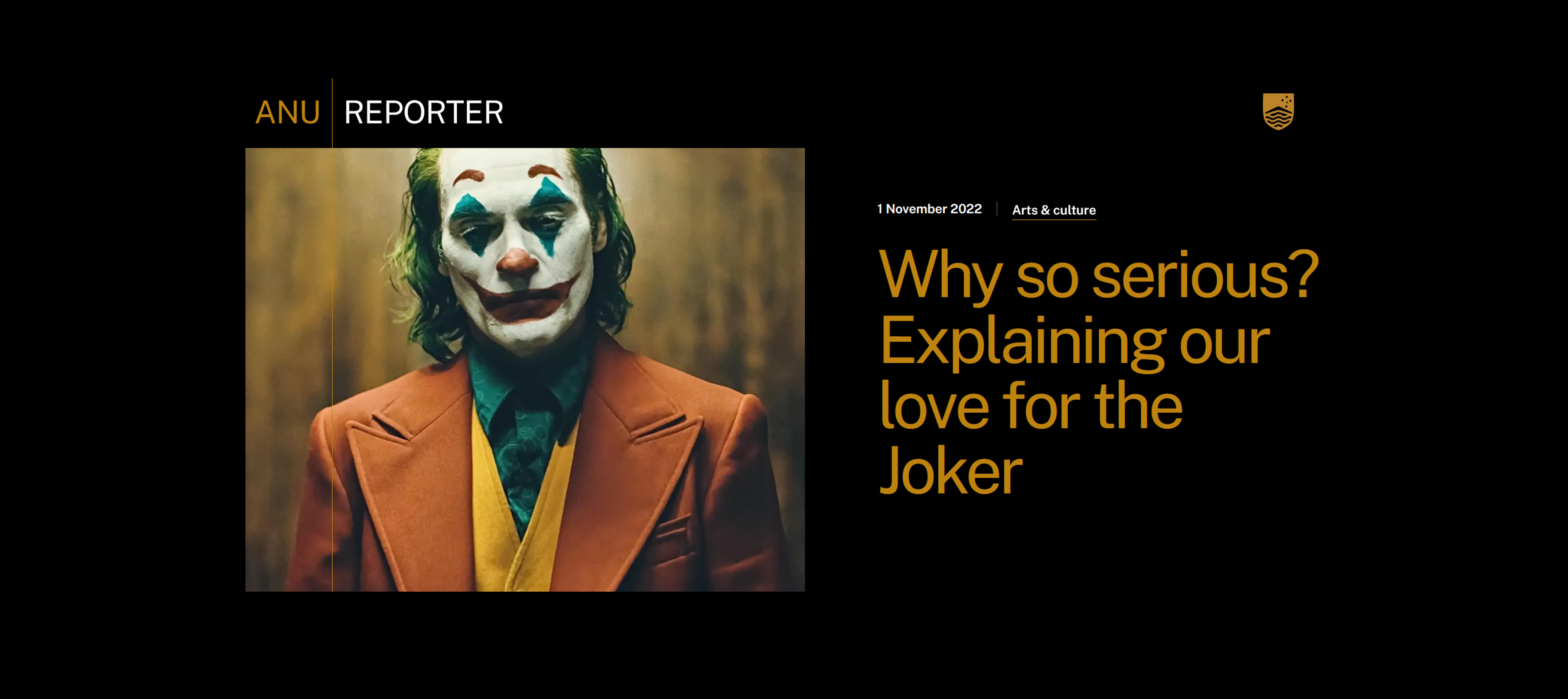 New article about the Joker in the ANU Reporter!